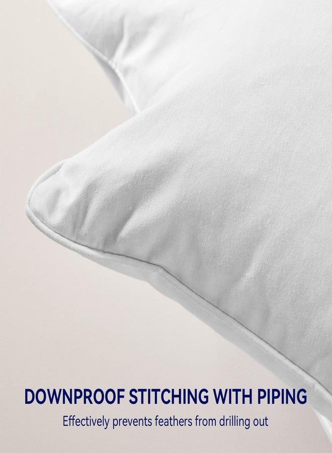 SLEEP ZONE Throw Pillows Insert 18x18(Pack of 2, White), Down Feather Throw Pillow Insert for Sofa, Bed and Couch, Decorative Pillows, 100% Skin-Friendly Cotton Cover - Image 4