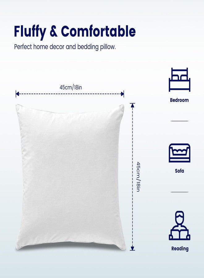 SLEEP ZONE Throw Pillows Insert 18x18(Pack of 2, White), Down Feather Throw Pillow Insert for Sofa, Bed and Couch, Decorative Pillows, 100% Skin-Friendly Cotton Cover - Image 5
