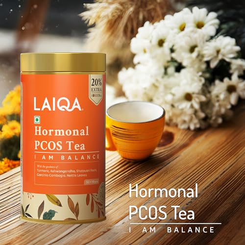 LAIQA Spearmint Tea for PCOS | Promotes Hormonal Balance, Regular Cycles & Weight Management | Relieves Menstrual Cramps, Enhances Skin Health & Immunity | Infused with Ashwagandha, Shatavari, Turmeric, Garcinia Cambogia, Green Tea, Spearmint, Nettle, Fennel & Cinnamon | 60g - Image 2