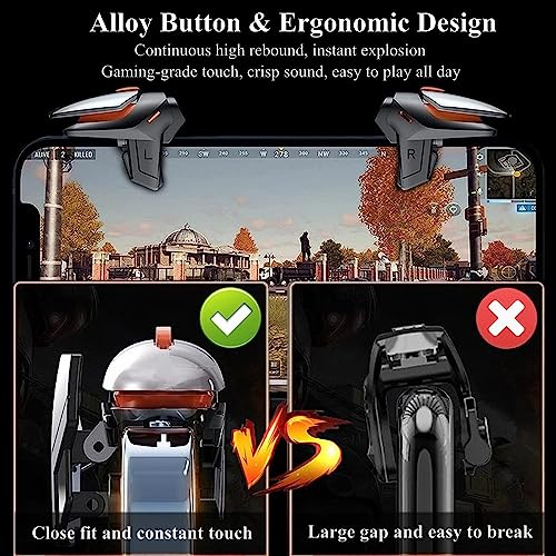 Rakizbe PUBG Mobile Game Triggers, High Sensitive Shoot Aim Gaming Controller Gamepad Grip Joysticks Buttons, Support iOS/Android Smartphone - Image 4