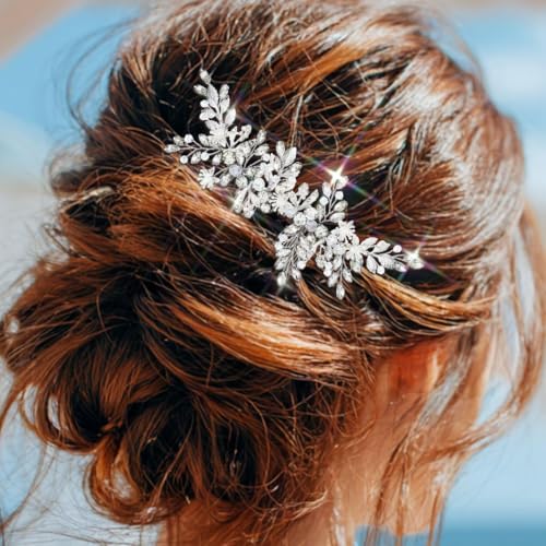Evild Wedding Hair Clips Silver Rhinestone Bridal Headpiece Prom Hair Accessories for Women - Image 3