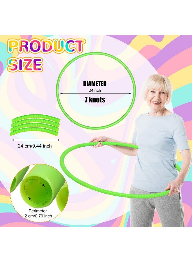 Sratte سراطة 12 قطعة طوق لعبة للأطفال طوق لعبة قابل للفك Adjustable طوق ملون حلقة تمرين دائرة بلاستيكية للأطفال والمراهقين معدات الجمباز للكلاب agility، تتطلب تجميع ذاتي (ألوان أنيقة، 24 بوصة) - Image 3