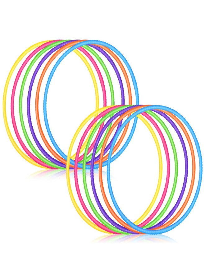 Sratte سراطة 12 قطعة طوق لعبة للأطفال طوق لعبة قابل للفك Adjustable طوق ملون حلقة تمرين دائرة بلاستيكية للأطفال والمراهقين معدات الجمباز للكلاب agility، تتطلب تجميع ذاتي (ألوان أنيقة، 24 بوصة) - Image 1