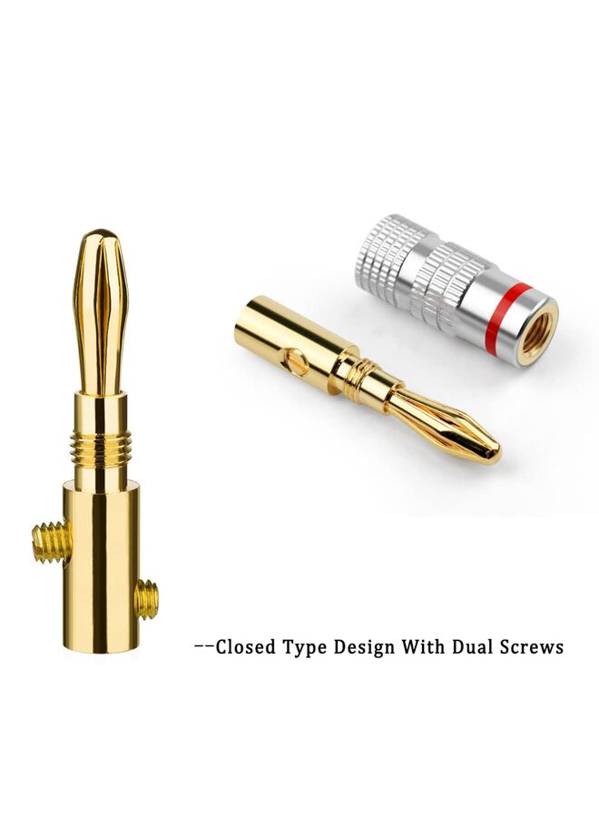 6 Pairs/12 Pcs Speaker Plugs 24K Gold Plated Dual-Screw Type Speaker Connector Banana Plugs for Speaker Wire Home Theater Wall Plate Audio/Video Receiver and Sound Systems (Red+Black) - Image 4