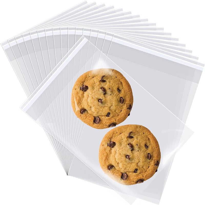 Romeda 300 Pcs Cellophane Bags, 4x6" 2.8 Mils Cookie Bags for Packaging, Small Cellophane Bags Self Adhesive, Cello Bags Small Clear Plastic Bags for Candy, Bread, Dessert, Party Favors, Bakery - Image 1