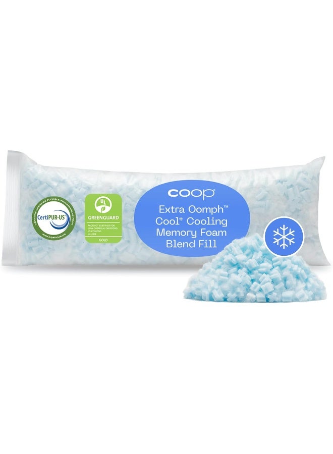 Coop Home Goods Extra Oomph Cool+ Pillow Fill, Gel-Infused, Plus Shaped Memory Foam Filling for More Airflow, 1/2 Pound Filler for Eden Cool+ Pillows, GREENGUARD Gold & CertiPUR-US Certified - Image 1