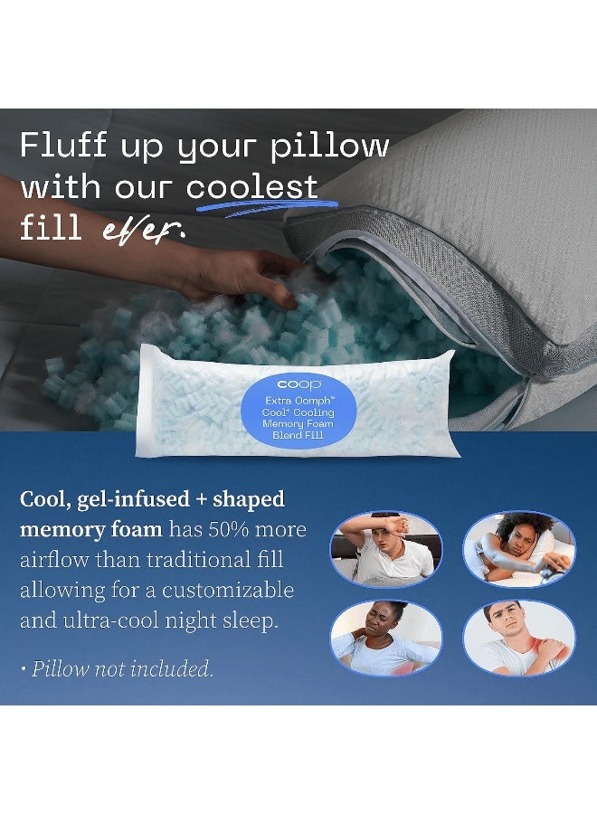 Coop Home Goods Extra Oomph Cool+ Pillow Fill, Gel-Infused, Plus Shaped Memory Foam Filling for More Airflow, 1/2 Pound Filler for Eden Cool+ Pillows, GREENGUARD Gold & CertiPUR-US Certified - Image 2