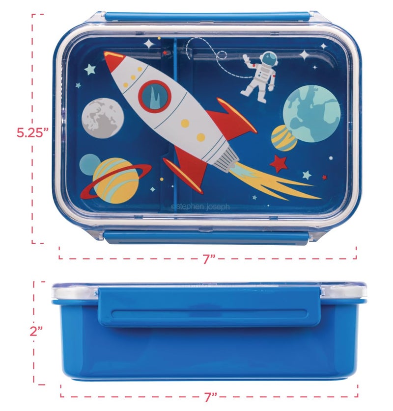 Stephen Joseph Bento Box  Kids Adjustable Compartment Bento Box  Kids Bento Box Blue - Image 4