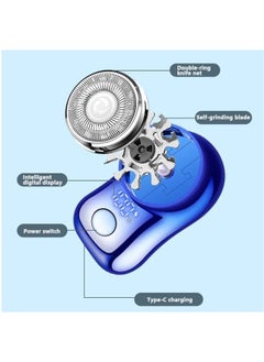 Hihonor Electric Razors for Men, Mini Electric Shaver for Men Portable Beard Knife Type-C Charging Shavers Face Body Razor with Digital Power Display (Color : Silver)  - Image 3