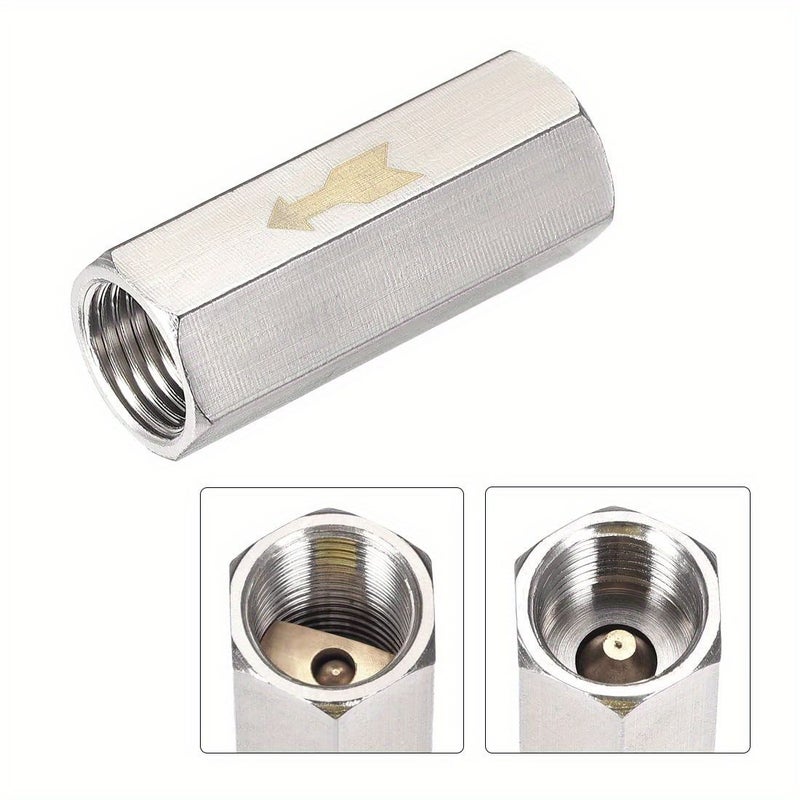 4 Pcs Stainless Steel Check Valves Heavy Duty Unidirectional Flow with Adapter Connectors for Water Air - Image 3