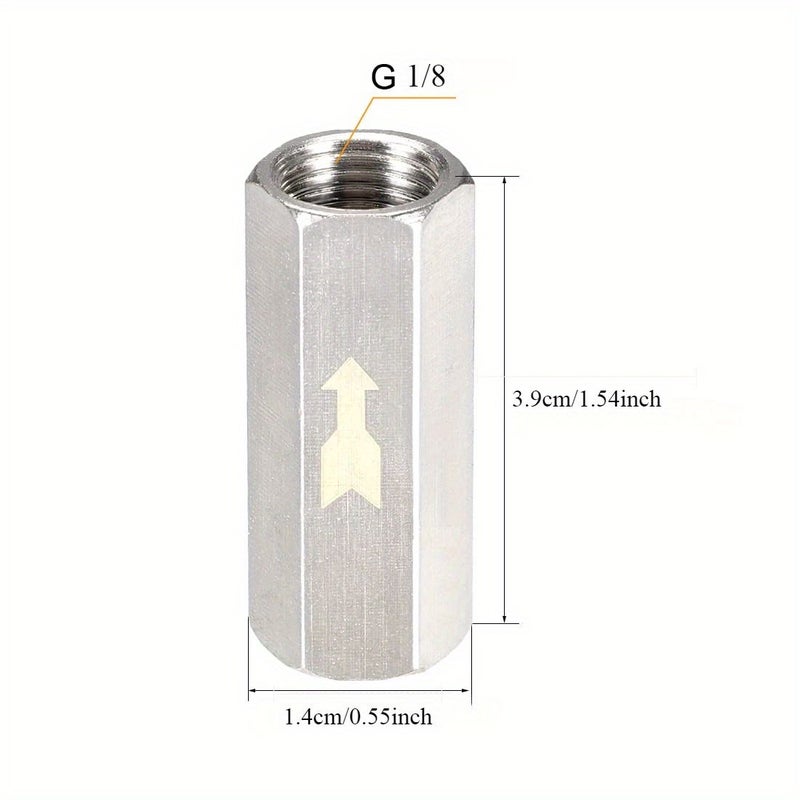 4 Pcs Stainless Steel Check Valves Heavy Duty Unidirectional Flow with Adapter Connectors for Water Air - Image 2