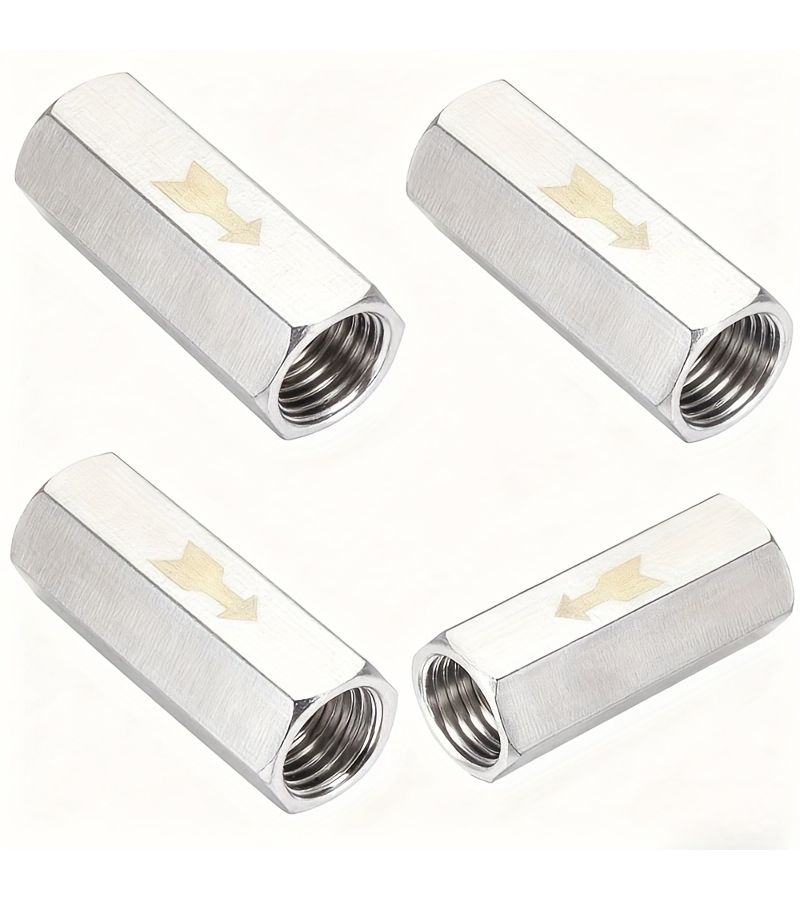 4 Pcs Stainless Steel Check Valves Heavy Duty Unidirectional Flow with Adapter Connectors for Water Air - Image 1