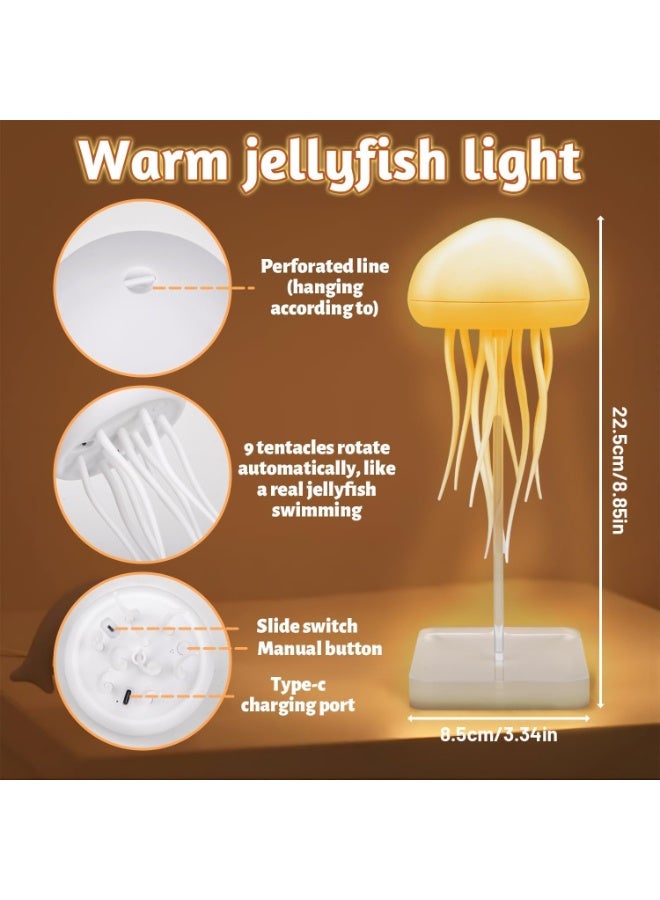 اورورا مصباح قنديل البحر العائم المتحرك – إضاءة ليلية RGB قابلة للشحن USB مع تحكم صوتي ولمسي | ديكور منزلي لغرفة النوم والمكتب - Image 2