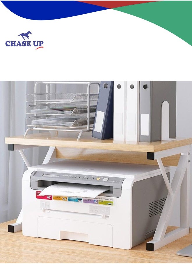 Chase Up 2 Tier Microwave Oven Rack,Microwave Stand Kitchen Storage Rack, Wooden Printer Desktop Stand, Baking Shelf, Office Countertop Organize  - Image 1