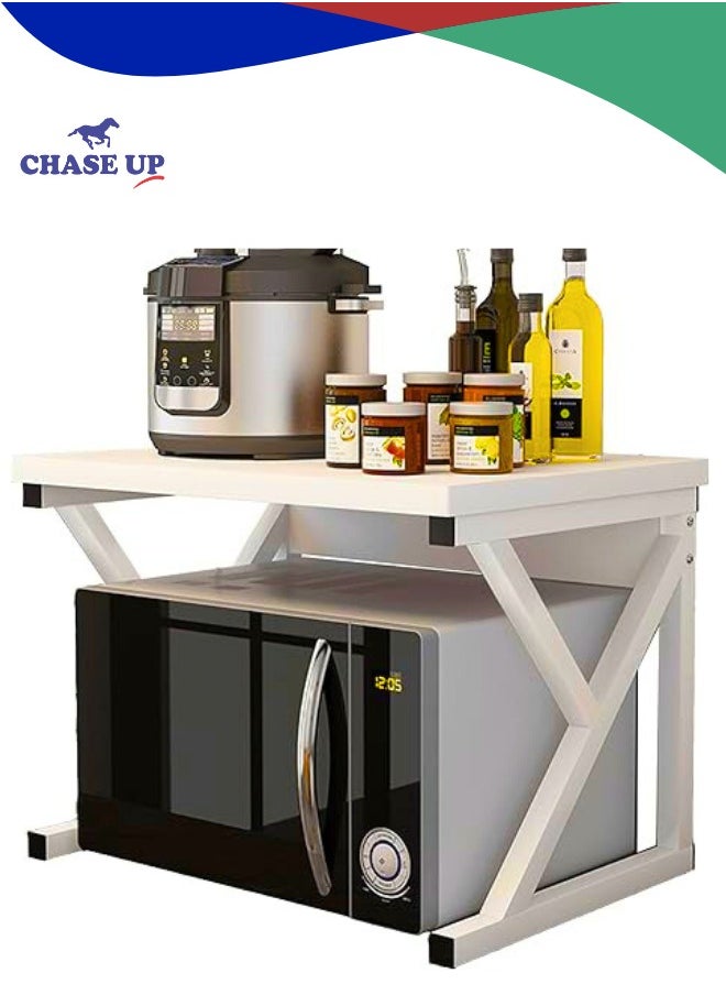 Chase Up 2 Tier Microwave Oven Rack,Microwave Stand Kitchen Storage Rack, Wooden Printer Desktop Stand, Baking Shelf, Office Countertop Organize  - Image 2