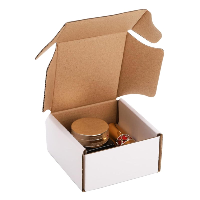 Cedilis 75 Pack Corrugated Mailer, 4x4x2 Inches Shipping Boxes, Small Cardboard Box for Shipping Mailing and Storing, Recyclable, Crush Proof, Oyster White - Image 4