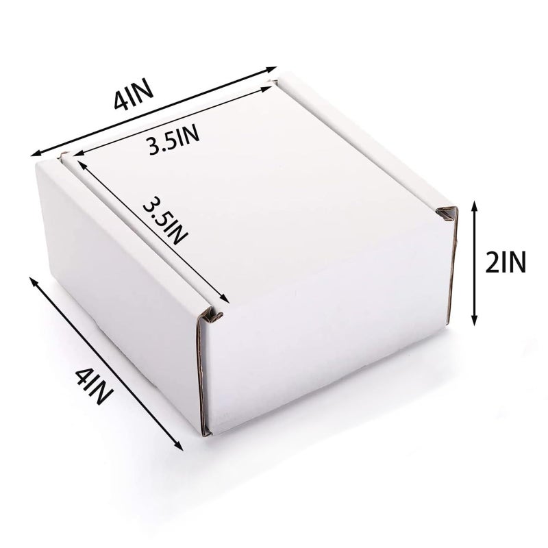 Cedilis 75 Pack Corrugated Mailer, 4x4x2 Inches Shipping Boxes, Small Cardboard Box for Shipping Mailing and Storing, Recyclable, Crush Proof, Oyster White - Image 2