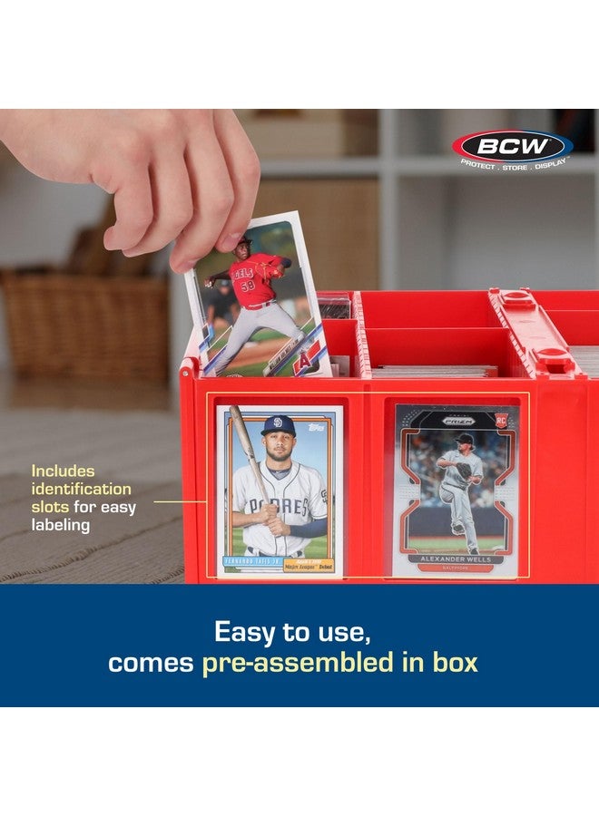 BCW Collectible Card Bin - Red | Holds 3200 Cards | Includes 4 Dividers | Storage for Pokémon, MTG & Sports Cards - Image 4