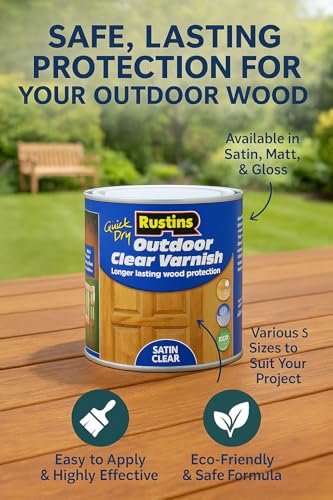 Rustins 250ml Outdoor Varnish Satin, Clear - Image 3