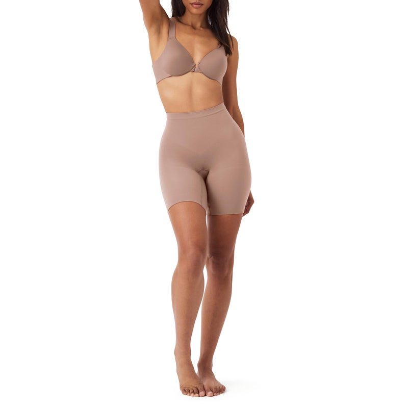 SPANX SPANXsculpt Power Series Mid-Thigh Short - Core Shapewear - Lightweight, All-Day Shaping & Support - No Panty Lines - Cafe Au Lait - Medium - Image 1