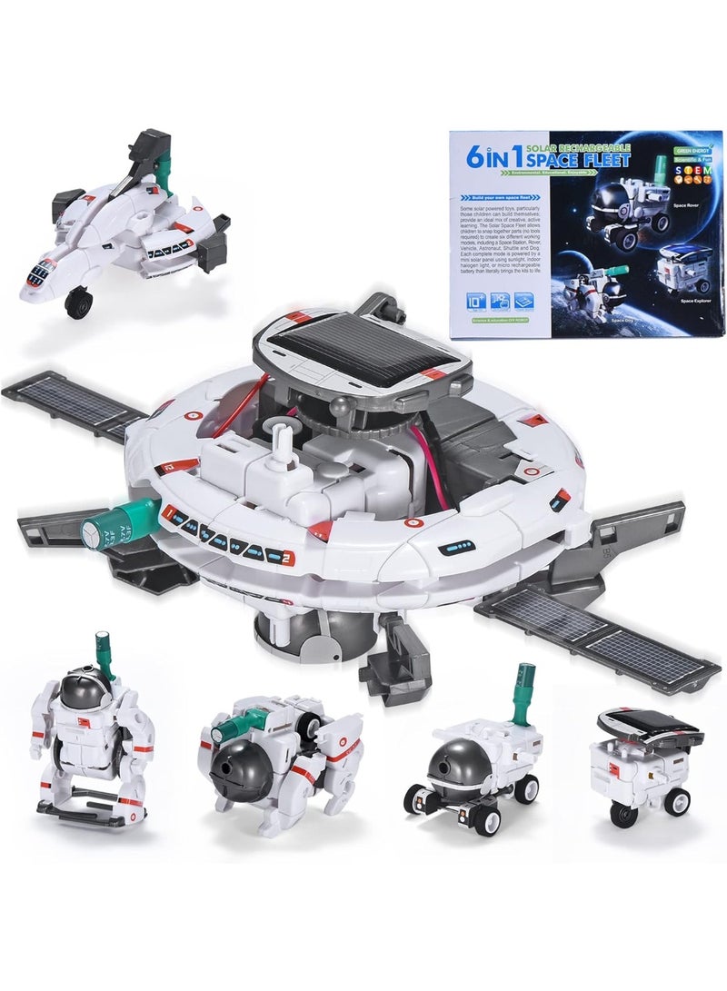 Solar Robot Toys 6 in 1 STEM Projects for Kids Ages 8-12 Science Kits for Boys Girls Solar Power Space Toy Science DIY Gift Educational Experiment Robotics Kit - Image 1