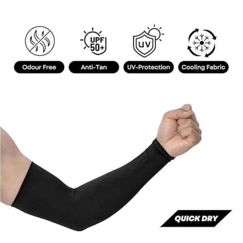 PIRU Unisex Arm Compression Sleeves – Sun & Dust Protection for Men & Women, Sports, Cycling, Running, Cricket | 1 Pair - Image 3