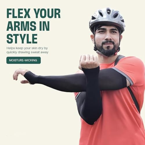 PIRU Unisex Arm Compression Sleeves – Sun & Dust Protection for Men & Women, Sports, Cycling, Running, Cricket | 1 Pair - Image 5