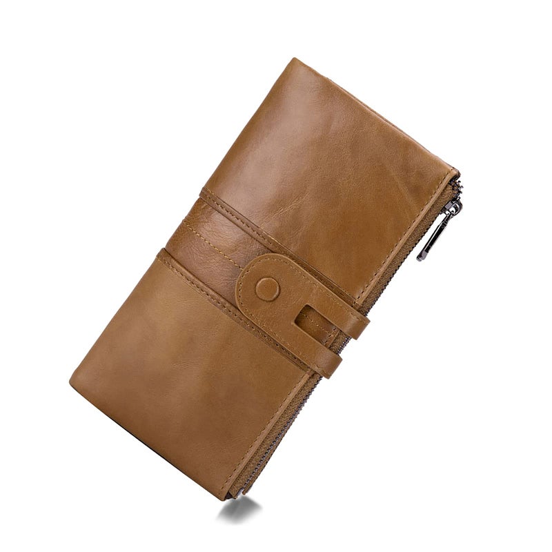 My Friday myfriday Women's RFID Blocking Genuine Leather Wallet, Bifold Long Clutch Wallet Money Clips Ladies Card Holder Purse - Image 1