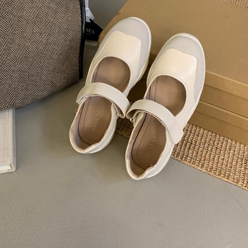 Vintage Mary Jane Shoes Women'S 2024 New Casual Sports Ballet Shoes Super Soft Sole Thick Sole Height-Increasing Single-Layer Shoes - Image 1