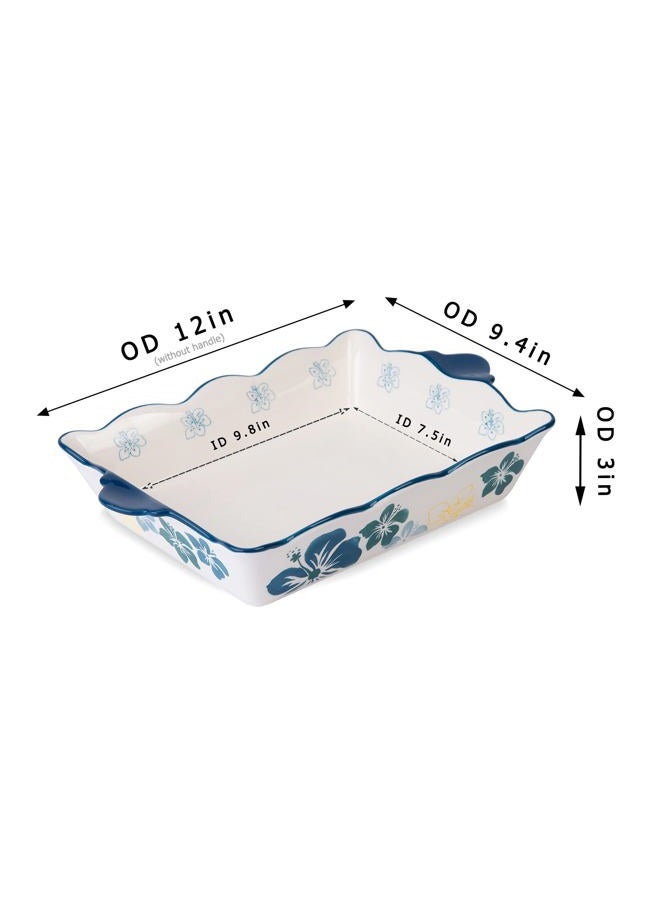 Sagoskat Casserole Dish Baking Dish Ceramic Baking Pan Nonstick Baking Dish Blue Lassagne Pan 9x13 Baking Dishes for oven Casserole Dishes for Kitchen - Image 2