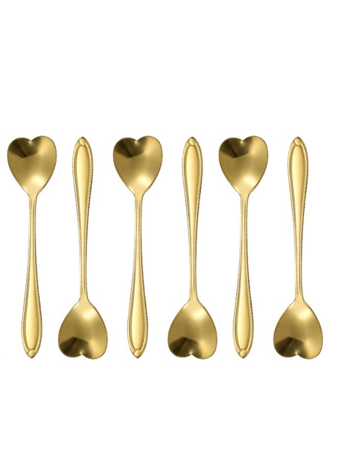 طقم ملاعق قهوة من 6 قطع من الفولاذ المقاوم للصدأ - Image 1