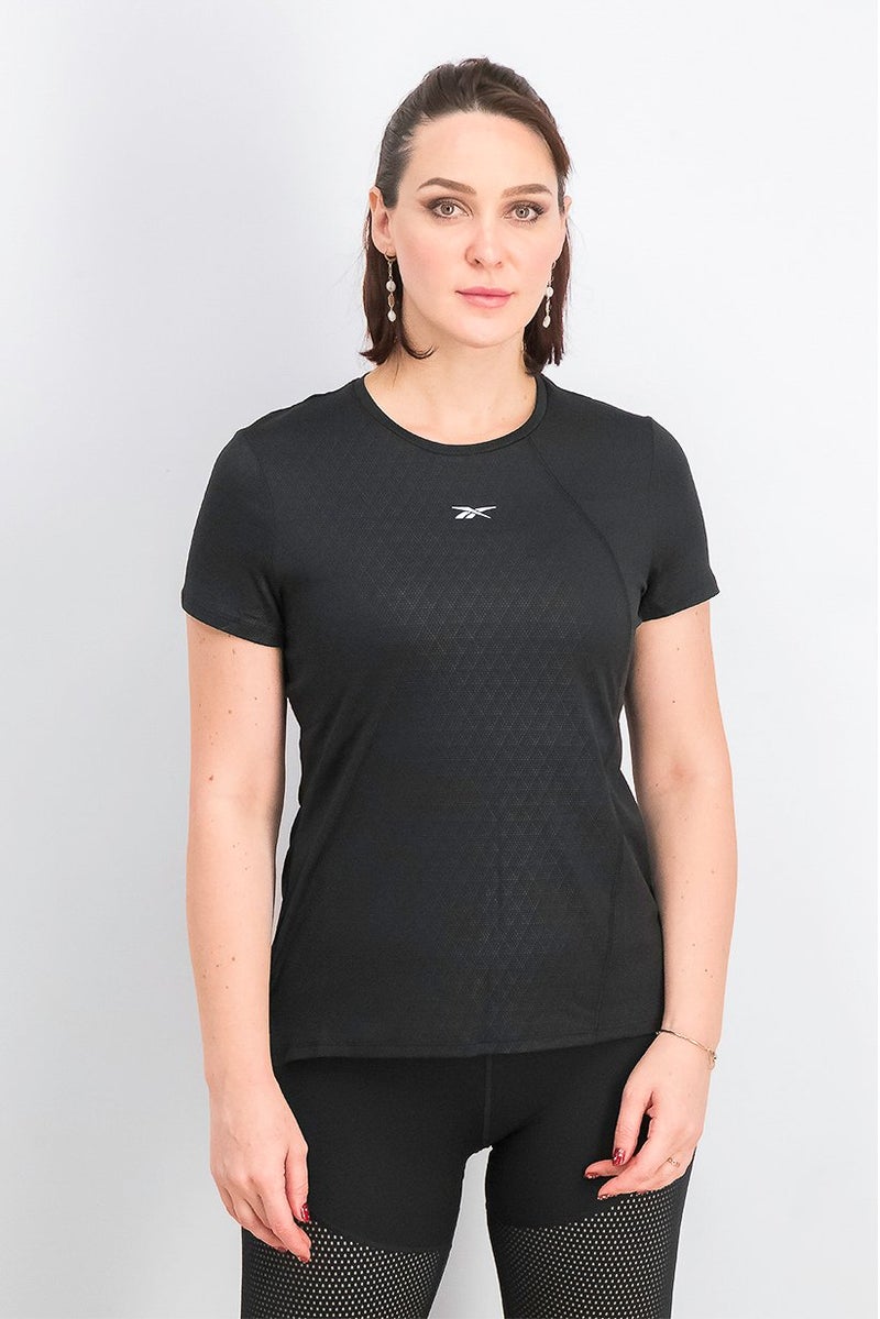 Reebok Women Sportswear Fit Brand Logo Training Top, Black - Image 1