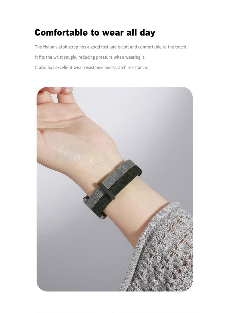 OLYSON Nylon Replacement Bands Compatible with Huawei Band 11/11 Pro– Lightweight Sport Loop, Soft Breathable Braided Fabric Wrist Straps for Men and Women, Gray and Black - Image 2
