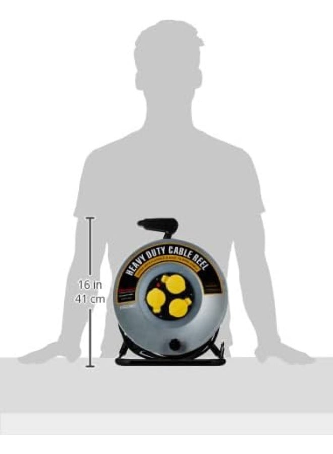 OSHTRACO بكرة كابل دائرية معدنية ثقيلة من أوشتراكو 3 طرق مع سلك بطول 40 متر، سمك 1.5 مم - Image 5