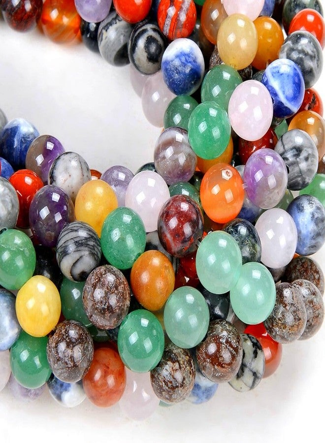 Zenkeeper Natural Gemstone Beads for Jewelry Making 10 MM Mixed Assorted Colorful Gemstones Loose Stone Beads - Image 1