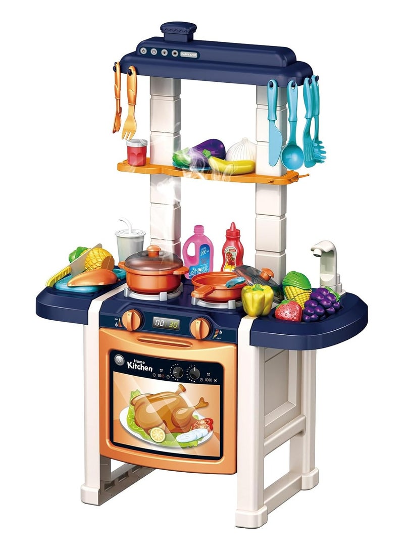 Pretend Play Kitchen Playset with Sound and Light Effects - 43 Pieces - Image 1