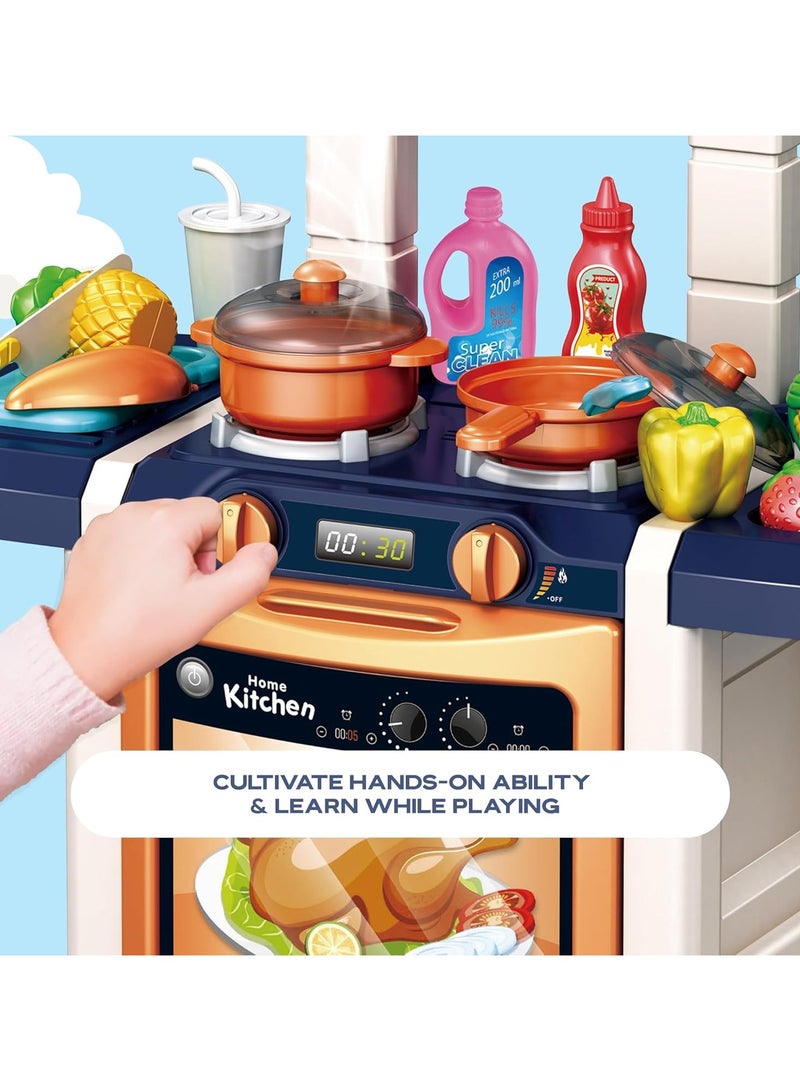Pretend Play Kitchen Playset with Sound and Light Effects - 43 Pieces - Image 3