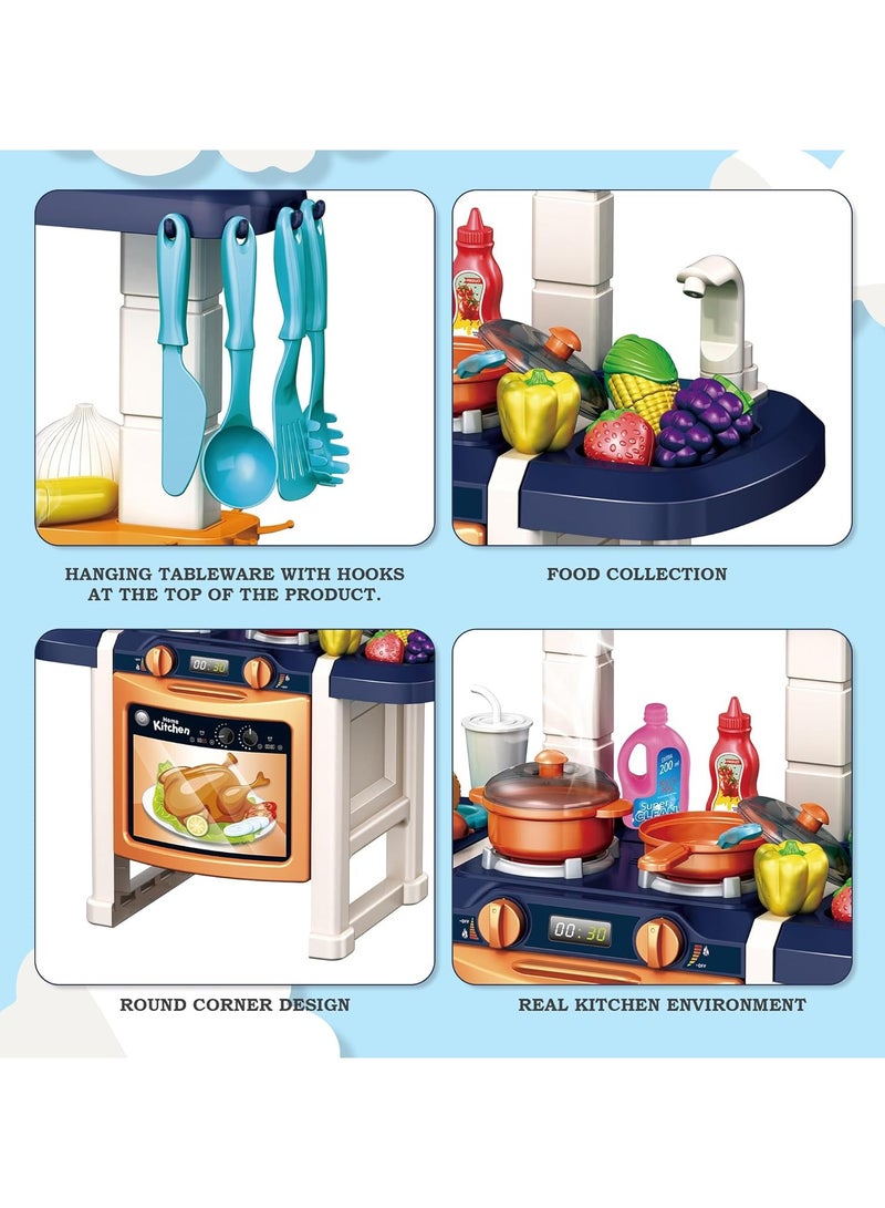 Pretend Play Kitchen Playset with Sound and Light Effects - 43 Pieces - Image 4
