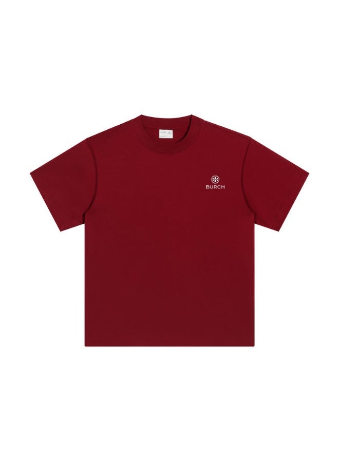 Burch Oversized T-shirt with LOGO, 300G heavy 100% cotton double yarn T-shirt, unisex leisure gym shirt, counter quality T-shirt, and versatile loose T-shirt in daily trend. - Image 3