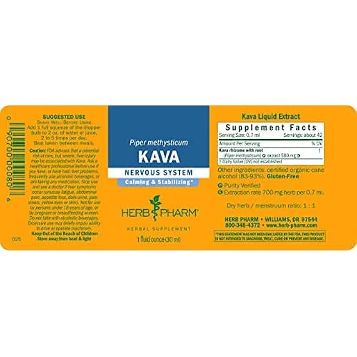 Herb Pharm Organic Kava Root Liquid Extract for Stress Relief & Relaxation*: Vegan Kava Extract, Non-GMO Kava Kava Tincture for Calm & Relaxed Mood, Gluten-Free, 1 Oz - Image 2