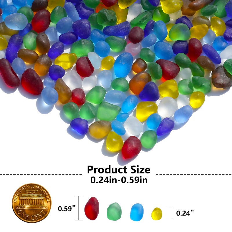 QYGL Sea Glass Stones - 2.9LB/46.4oz Colorful Frosted Glass Pebbles Gemstones - Perfect for Aquarium Rocks, Fish Tank Gravel, Vase Fillers, Seaglass DIY Crafts, and Home Decor - Image 3