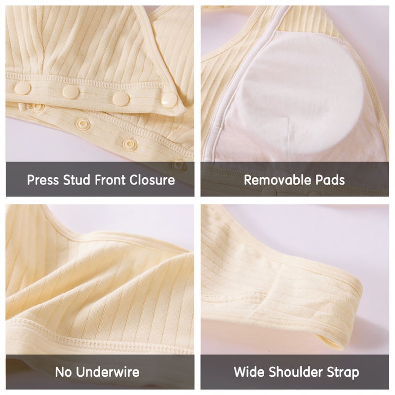 Women Nursing Bra Front Closure No Underwire Padded Soft Bralettes for Maternity Sleeping - Image 3