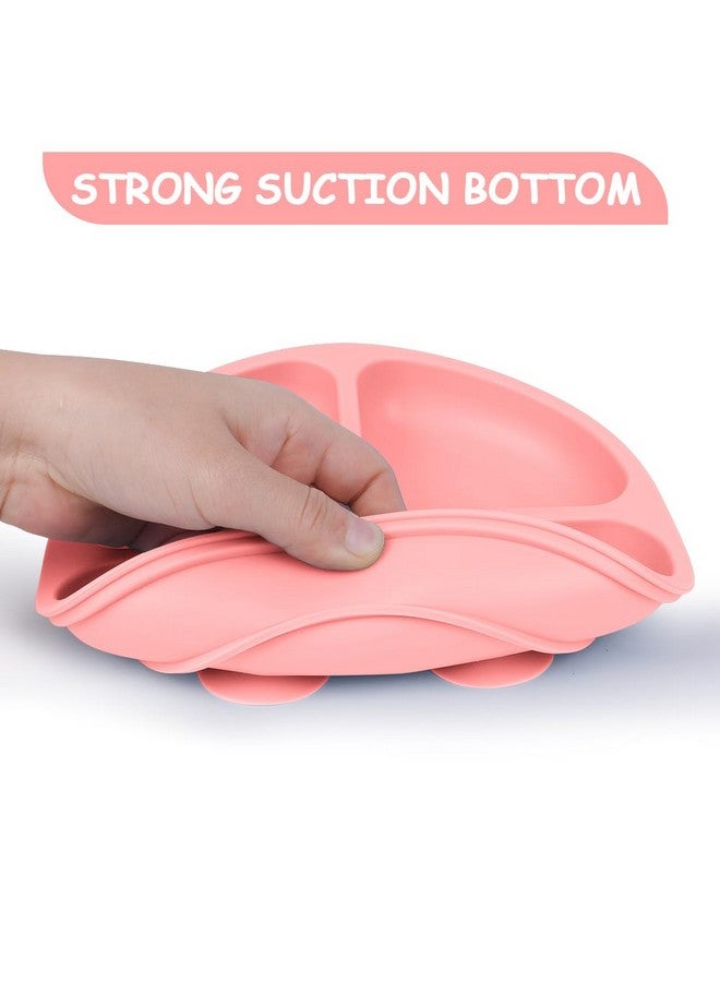 Vicloon Toddler Plates 2 Pcs Silicone Baby Plates Bpa Free Suction Plates With Lids For Babies And Toddlers Suction Plate Feature Divided Plate Designtoddler Plate Microwave&Dishwasher Safe - Image 3