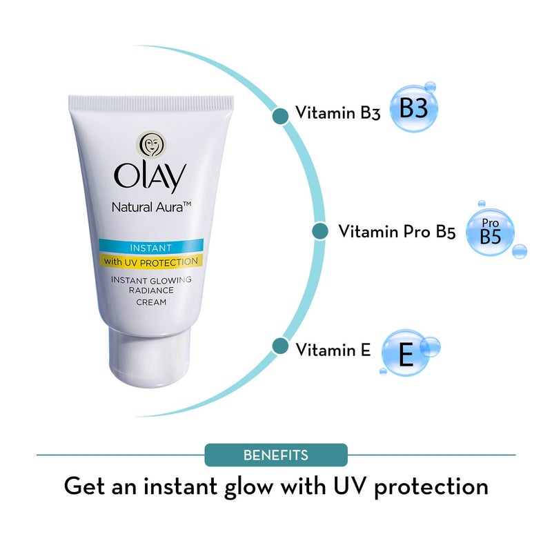 Olay Natural Aura Cream Vitamin B3 Pro B5 E With UV Protection 40 Gm Pack Of 2 - Image 4