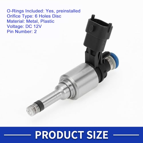 Edinstry Fuel Injector No. 35310-2B120/35310-2B100 for Hyundai Sonata Eco 1.6L 2015-2017 & for Hyundai Veloster Turbo 1.6L 2013-2017 - Black, 1 Pc - Image 4