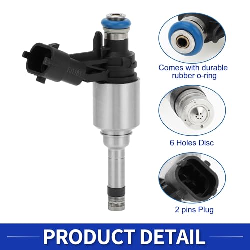 Edinstry Fuel Injector No. 35310-2B120/35310-2B100 for Hyundai Sonata Eco 1.6L 2015-2017 & for Hyundai Veloster Turbo 1.6L 2013-2017 - Black, 1 Pc - Image 3