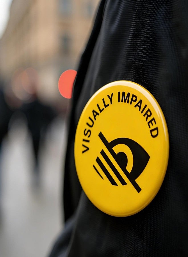 BLEWAY Visually Impaired Badge,Hidden Disability Awareness, 2.2" - Image 2