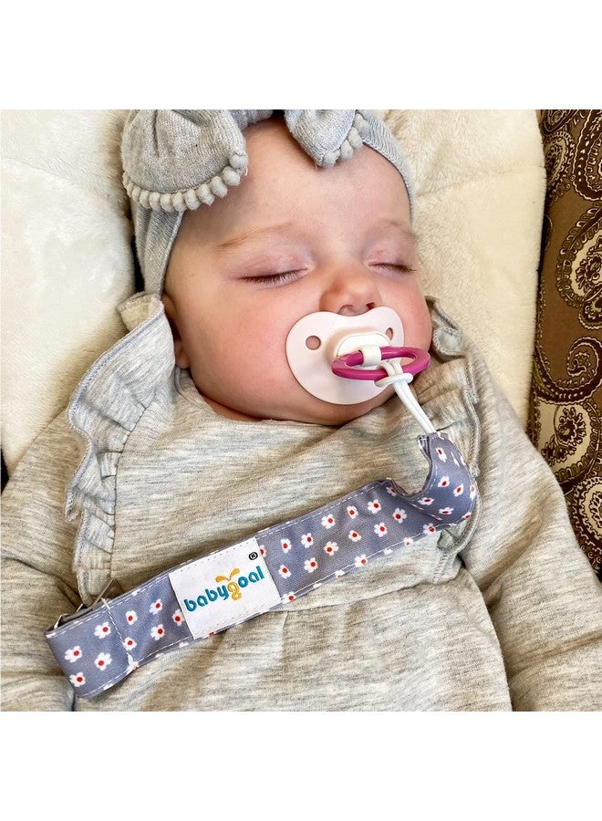 بيبي جول مشابك مصاصة مزخرفة بالزهور من بيبي جول، عبوة من 6 مشابك حامل مصاصة ومقود للأولاد والبنات، تناسب معظم أنواع المصاصات والملاهي وعضاضات الأطفال والألعاب والهدايا 6PS21 - Image 2