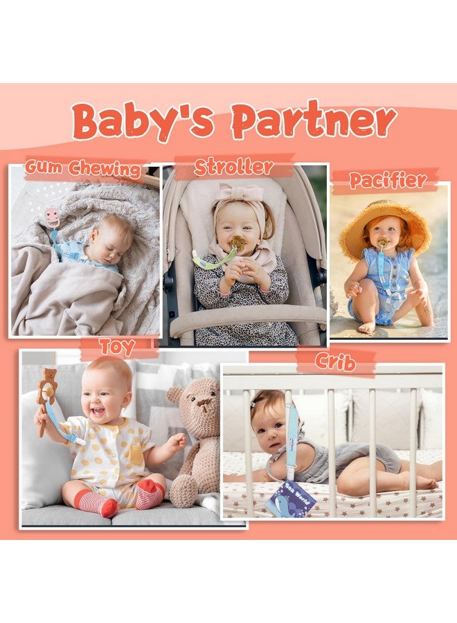 بيبي جول مشابك مصاصة مزخرفة بالزهور من بيبي جول، عبوة من 6 مشابك حامل مصاصة ومقود للأولاد والبنات، تناسب معظم أنواع المصاصات والملاهي وعضاضات الأطفال والألعاب والهدايا 6PS21 - Image 5