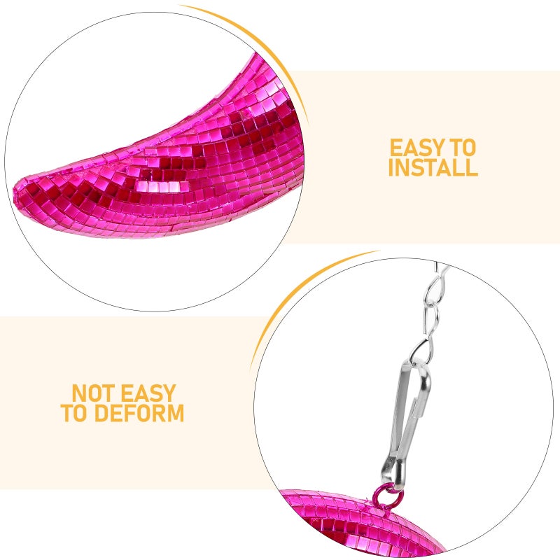 Disco : Disco Mirror Ornaments, Cute Hanging Party Mirror Decor With Chain, Retro Light Reflective For Party Home Decor - Image 2